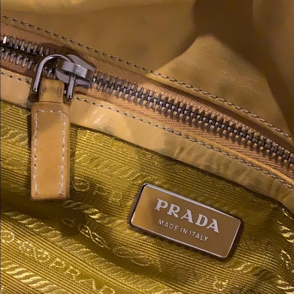 Authentic Prada Yellow Tessuto Nylon Buffalo Leather Easy Shoulder Tote … - Picture 8 of 14